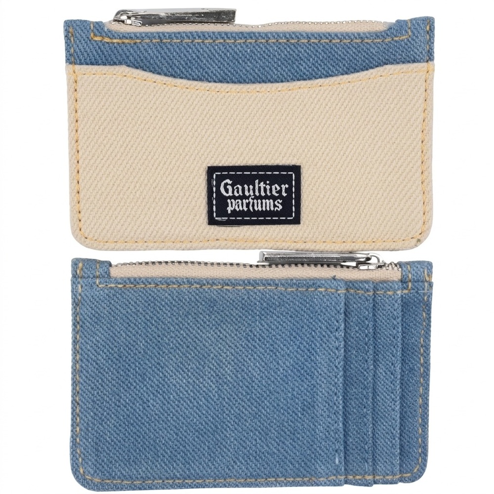 Gaultier Denim & Cream Card Wallet